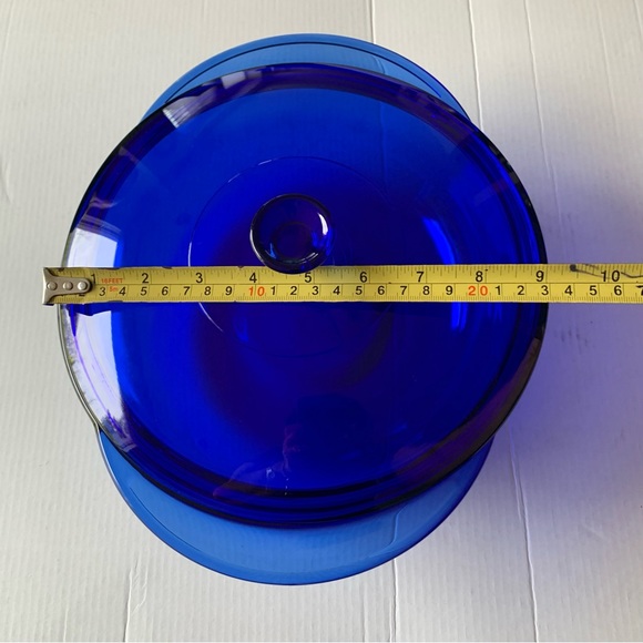 Vintage Anchor Hocking Cobalt Blue glass 9” round 2 liters casserole dish & lid - Picture 11 of 11
